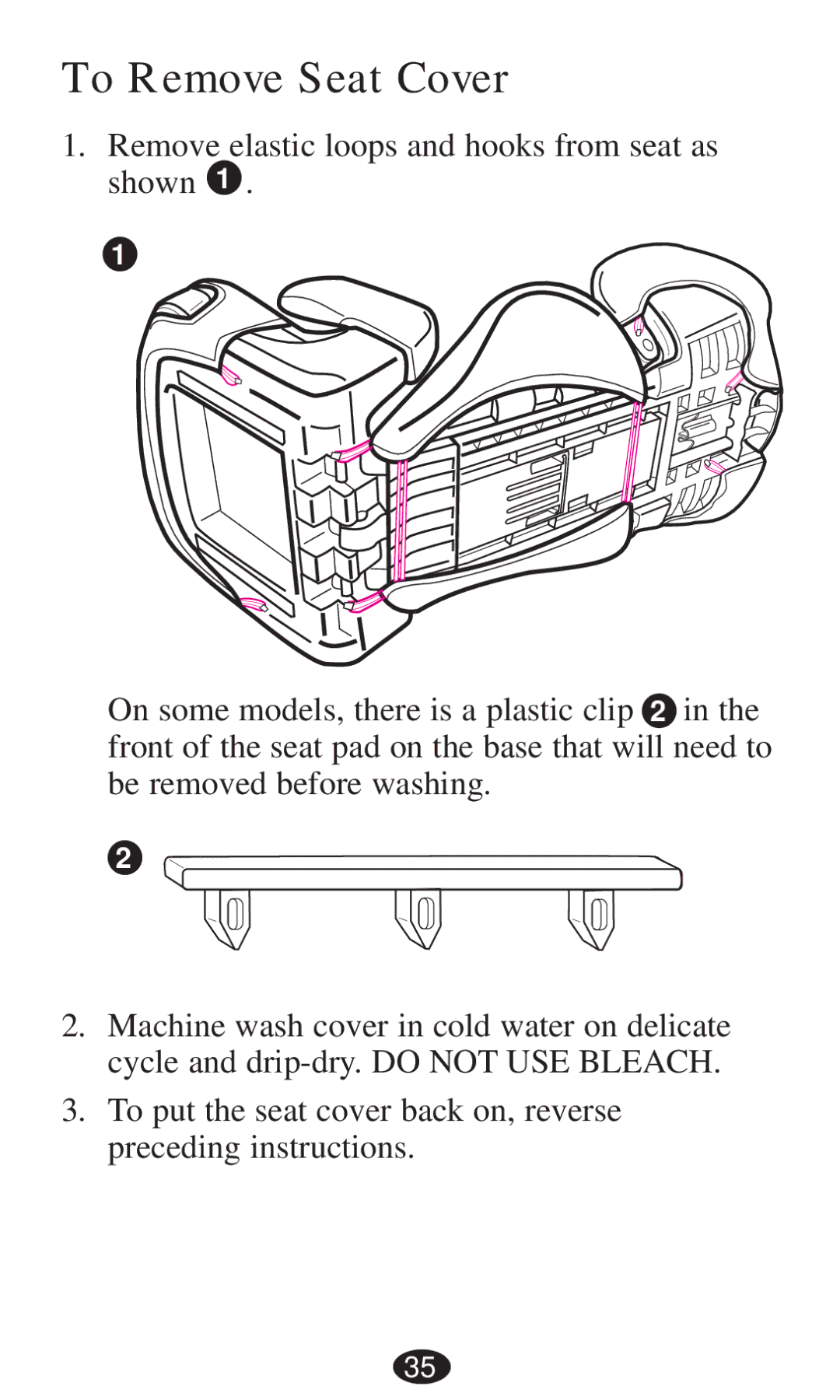 Graco 8498, 8493, 8491, 8496, 8495, 8497 owner manual To Remove Seat Cover 