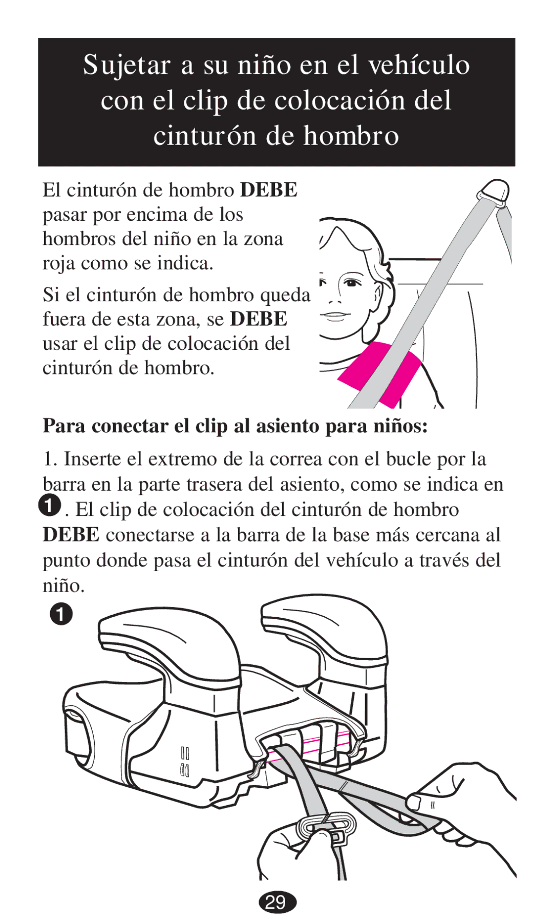 Graco 8491, 8493, 8496, 8495, 8497, 8498 owner manual Para conectar el clip al asiento para niños 