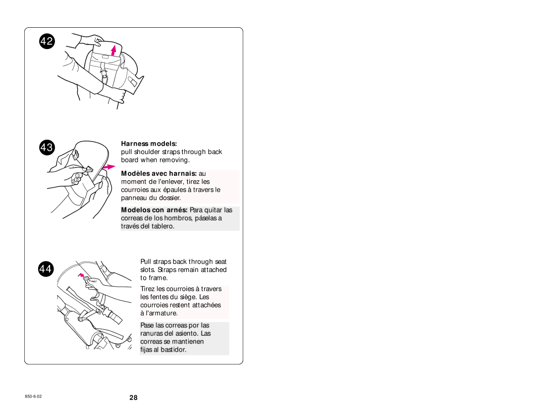 Graco 850-6-02 manual Harness models 