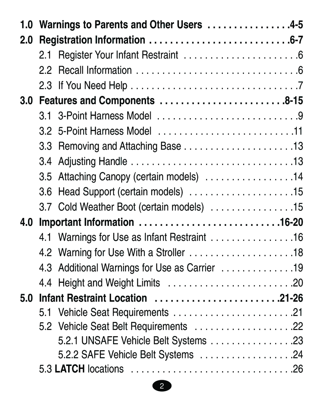 Graco 8603COR manual Features and Components 