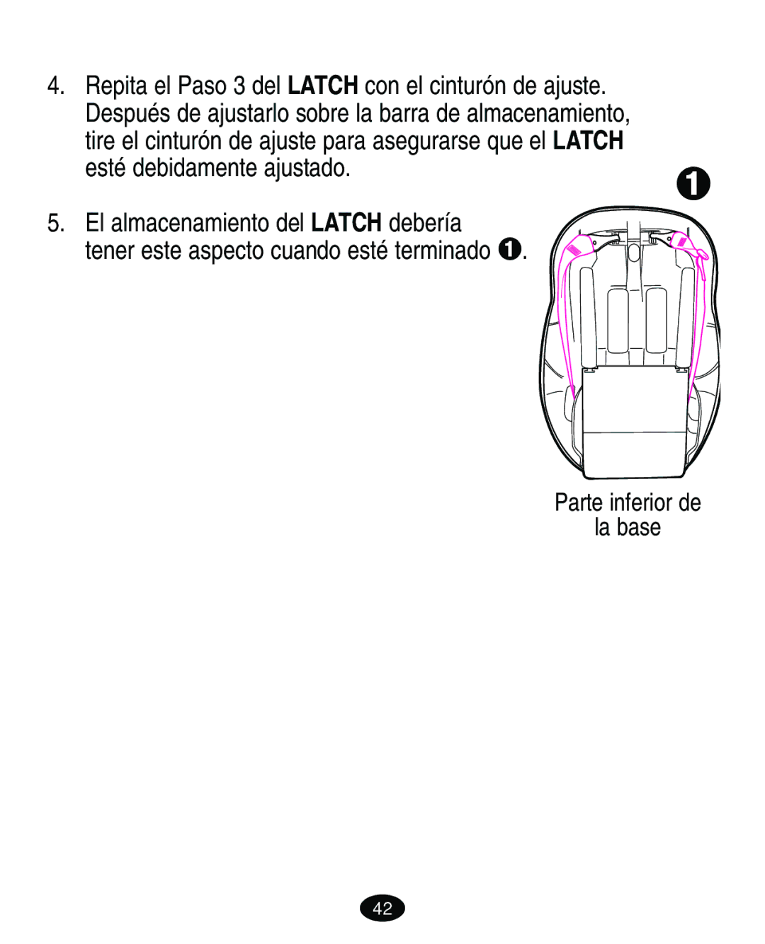 Graco 8603COR manual Parte inferior de La base 