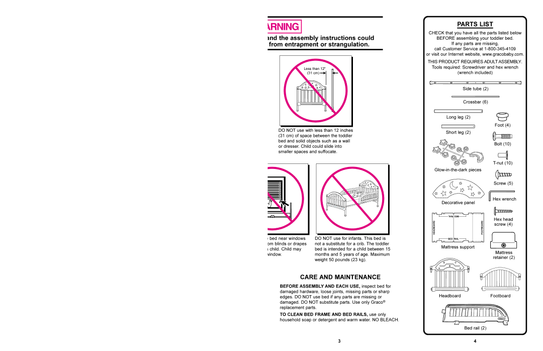 Graco 8828 manual Parts List 