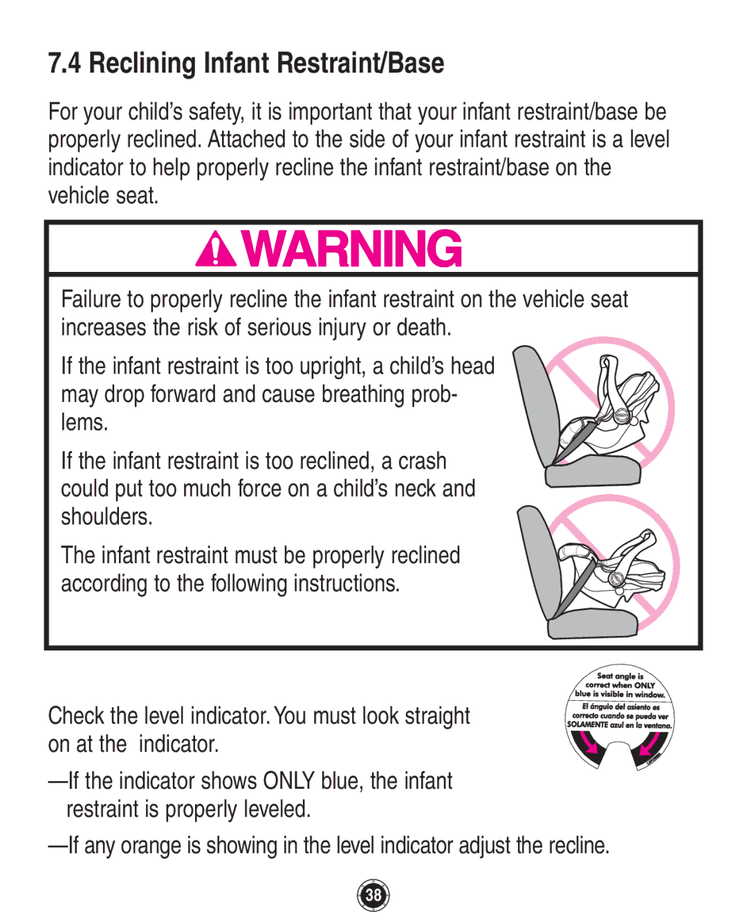 Graco 8A12BKR owner manual Reclining Infant Restraint/Base 