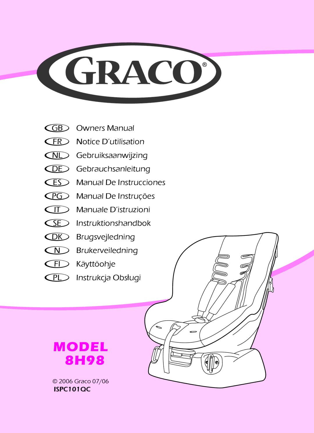 Graco 8H98 owner manual Gebruiksaanwijzing, Gebrauchsanleitung, Manual De Instruções, Manuale D’istruzioni 