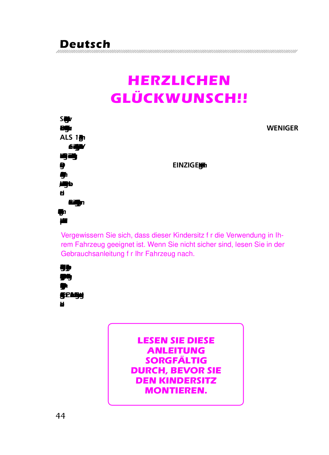 Graco 8H98 owner manual Herzlichen Glückwunsch, Deutsch 