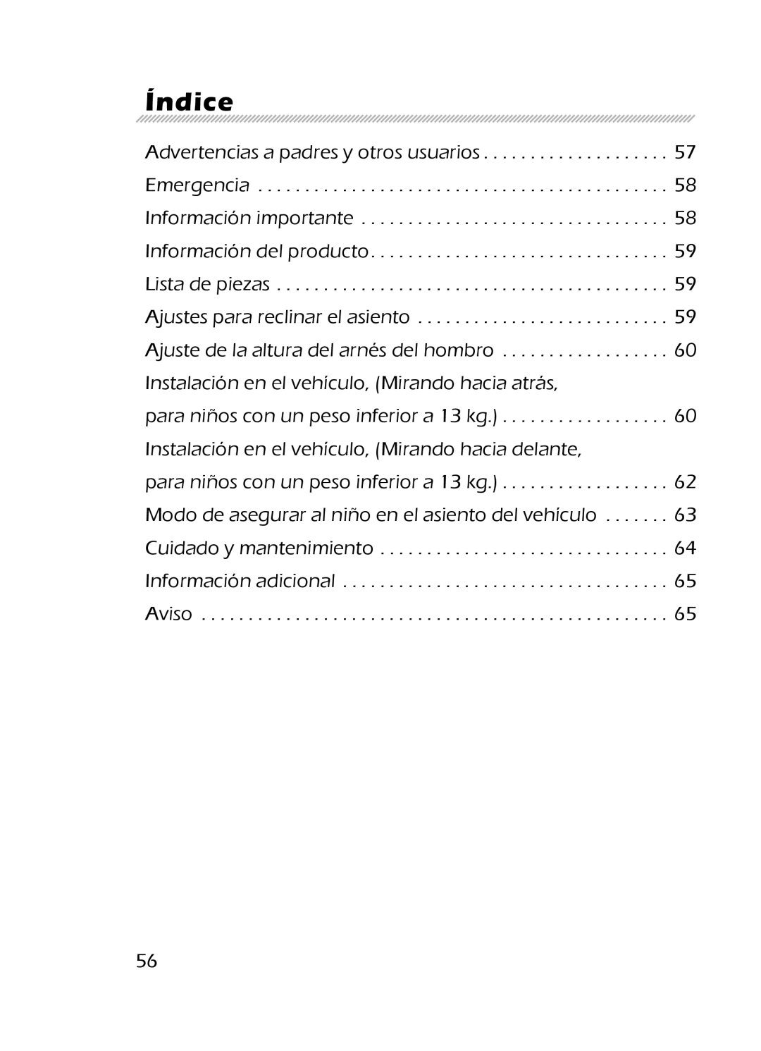 Graco 8H98 owner manual Índice 