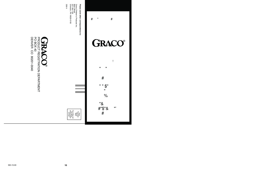 Graco 9123, 9120 manual Thank YOU 