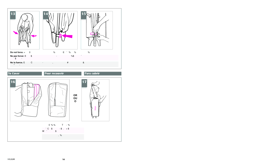 Graco 9123, 9120 manual To Cover Pour recouvrir Para cubrir 