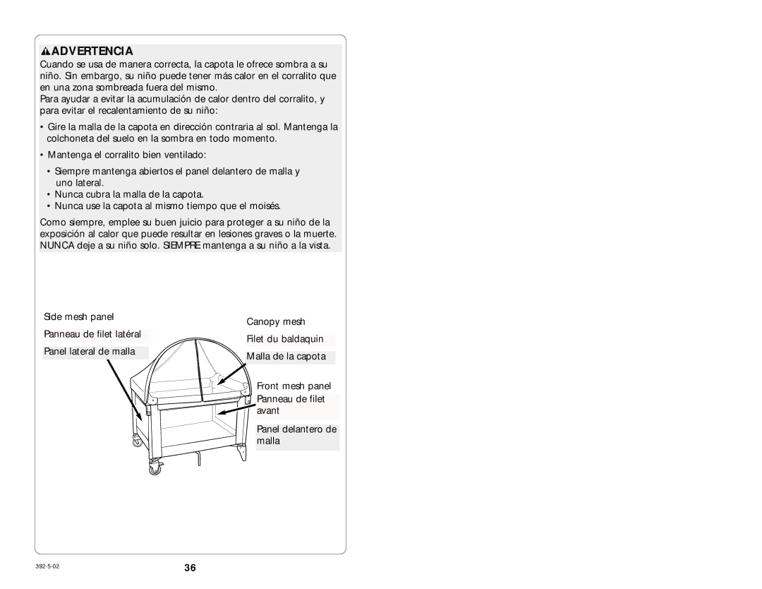 Graco 9415 manual Advertencia 