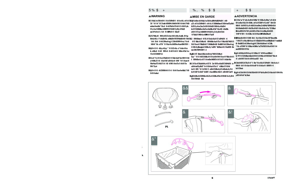 Graco 9757 manual Indoor Canopy Baldaquin d’intérieur Capota interior 