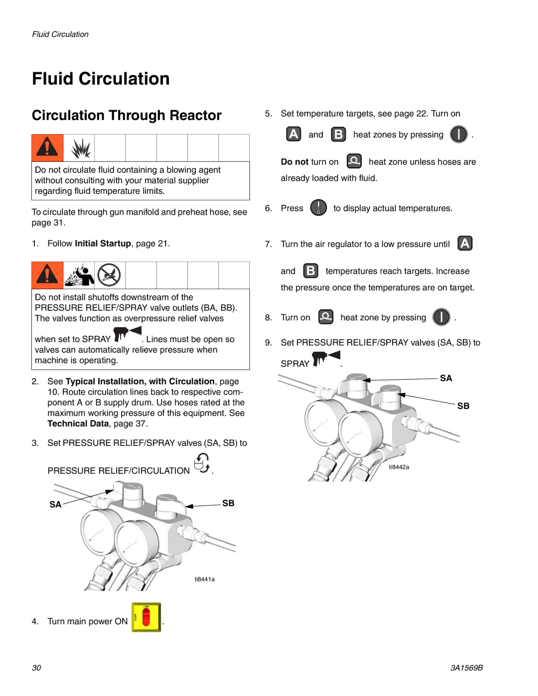 Graco A-25 important safety instructions Fluid Circulation, Circulation Through Reactor 