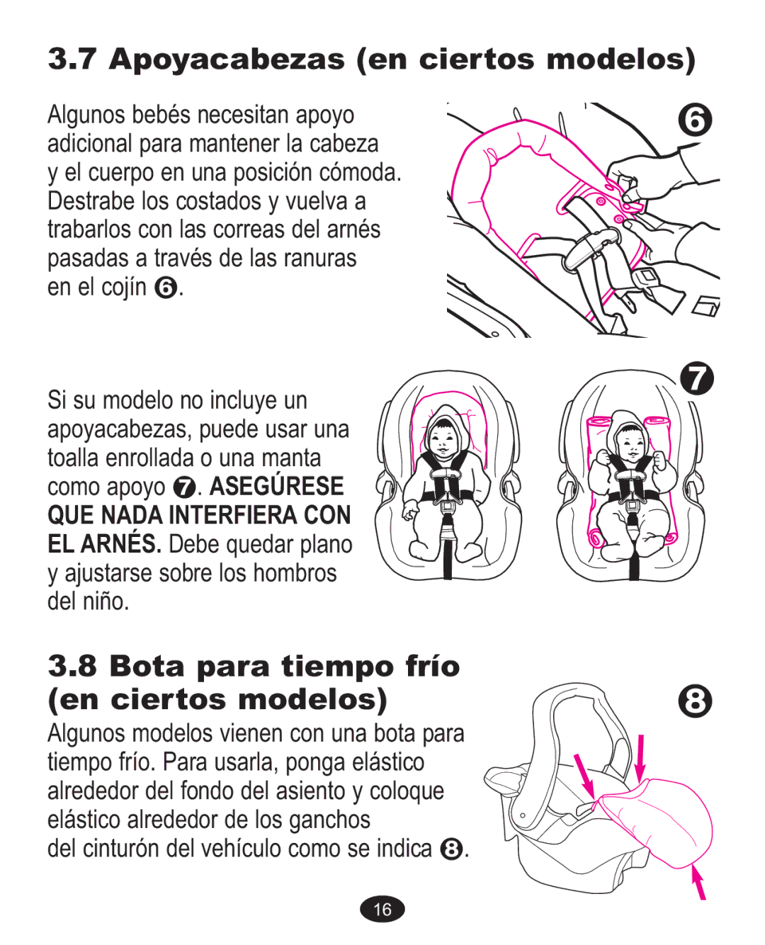 Graco Baby Accessories owner manual Apoyacabezas en ciertos modelos 