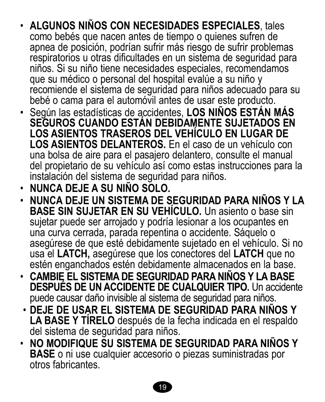 Graco Baby Accessories owner manual Nunca Deje a SU Niño Solo 