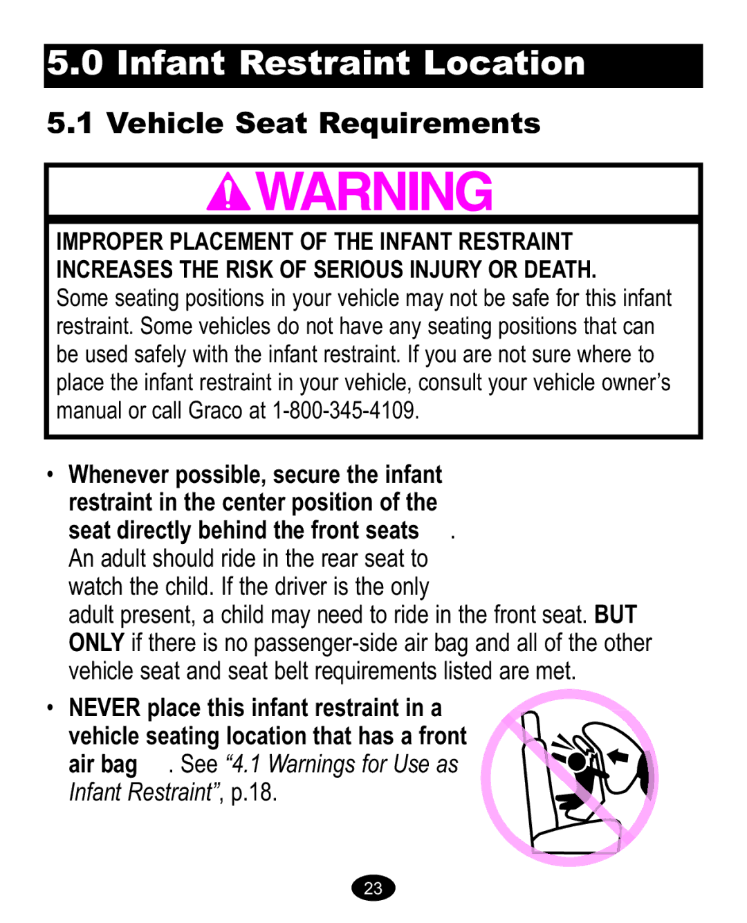 Graco Baby Accessories owner manual Vehicle Seat Requirements 