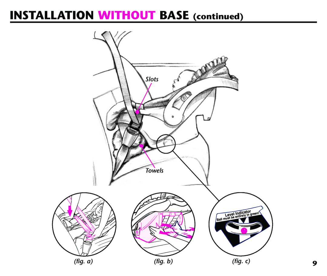 Graco Baby Seat instruction manual Installation Without Base 