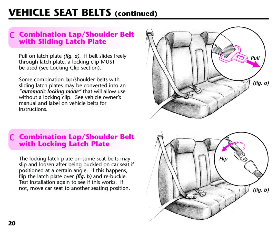 Graco Baby Seat instruction manual Combination Lap/Shoulder Belt with Sliding Latch Plate 