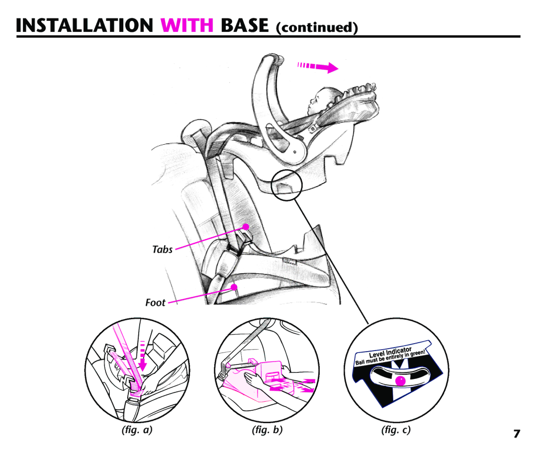 Graco Baby Seat instruction manual Installation with Base 