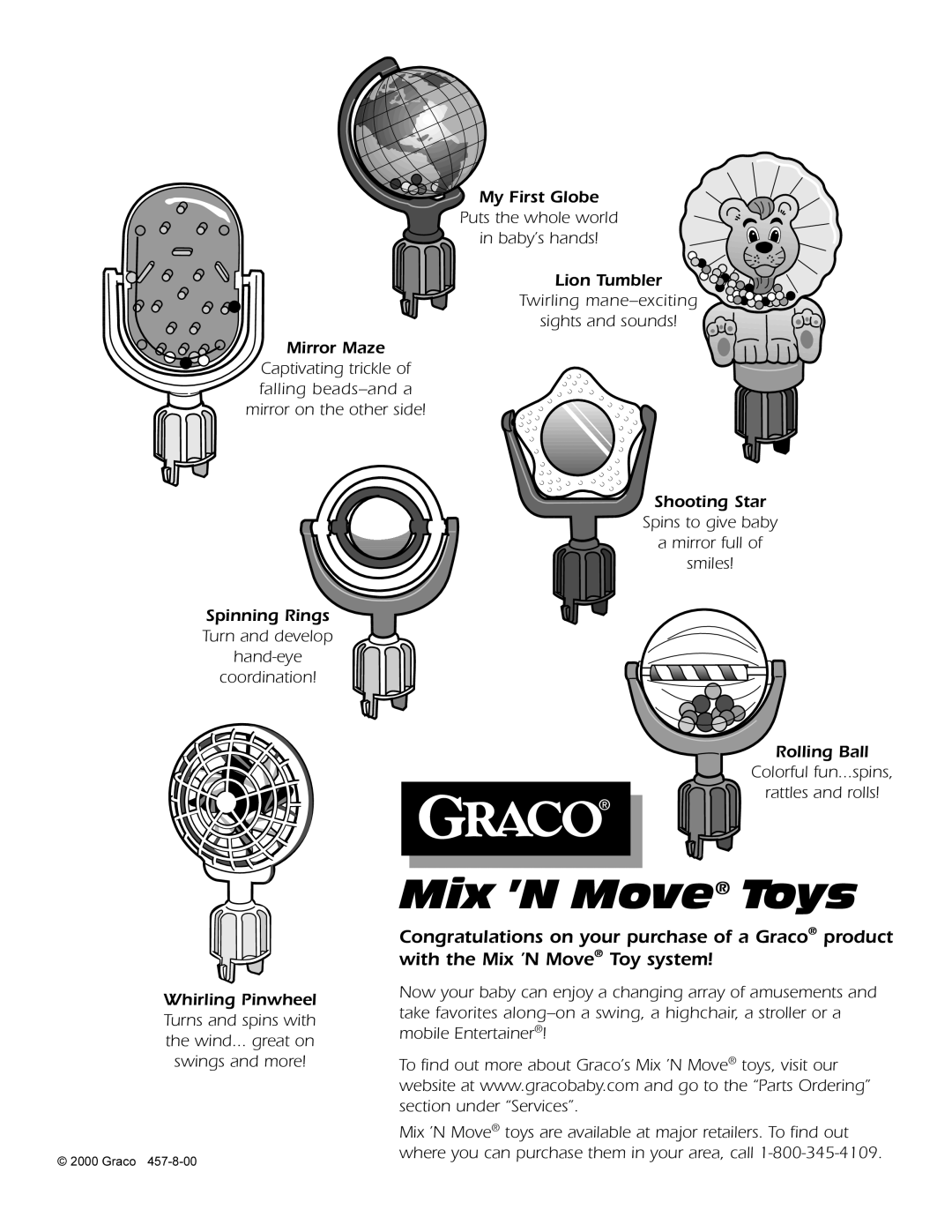 Graco Baby Toy manual Mix ’N Move Toys 