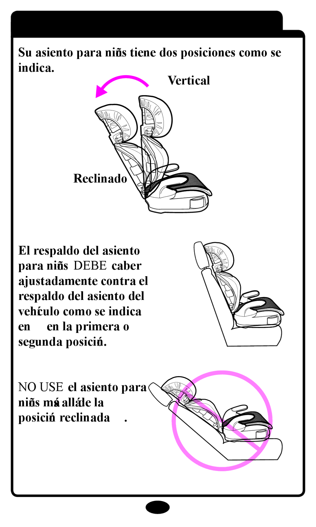 Graco Booster Seat owner manual Posiciones del asiento para niños 