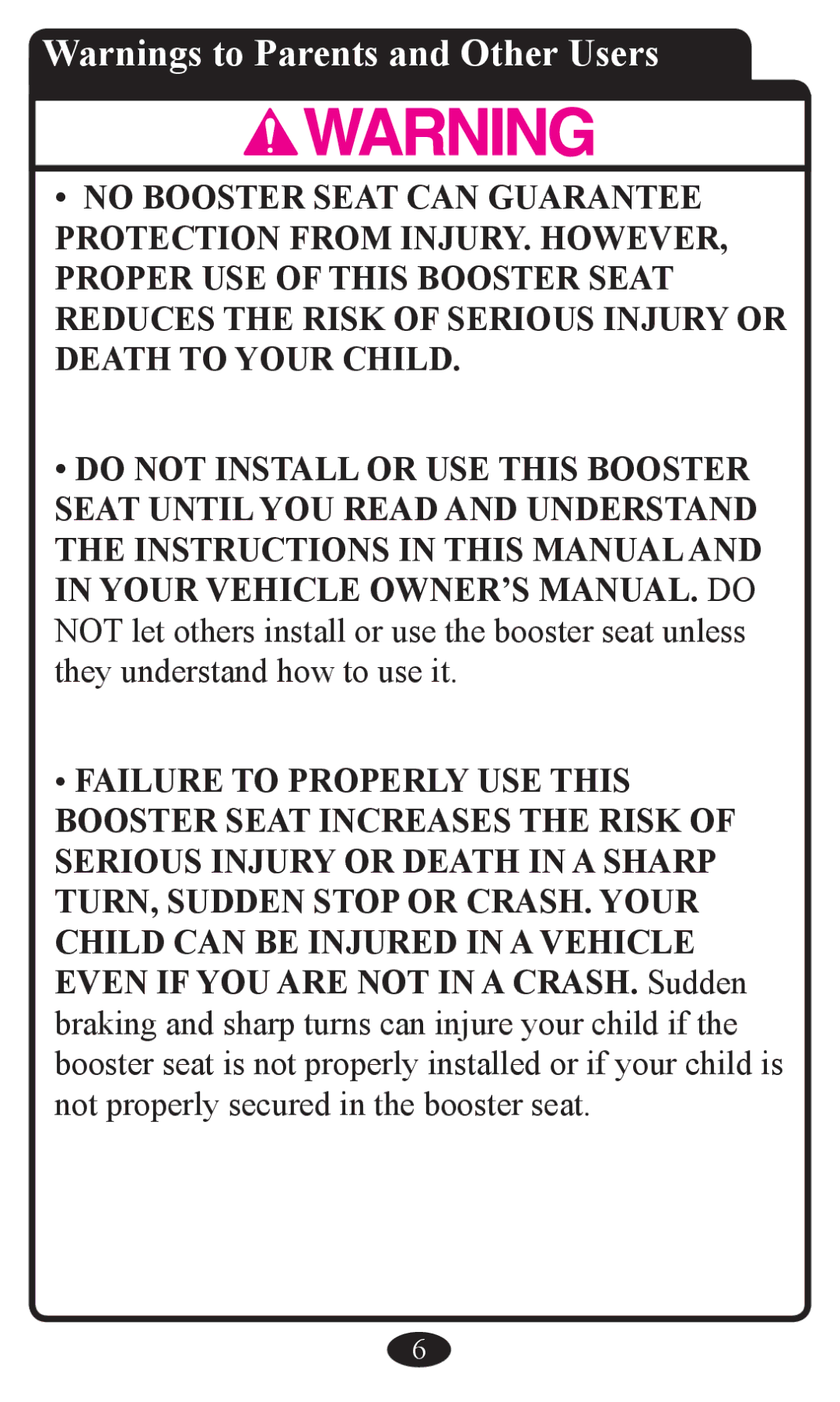 Graco Booster Seat owner manual 