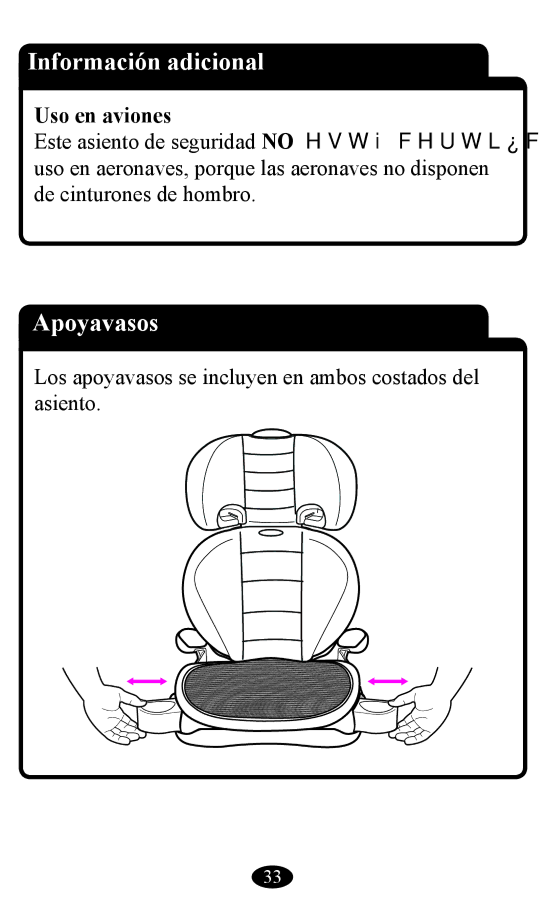 Graco Booster Seat owner manual Información adicional, Apoyavasos, Uso en aviones 