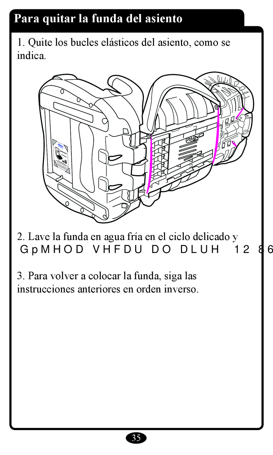 Graco Booster Seat owner manual Para quitar la funda del asiento 