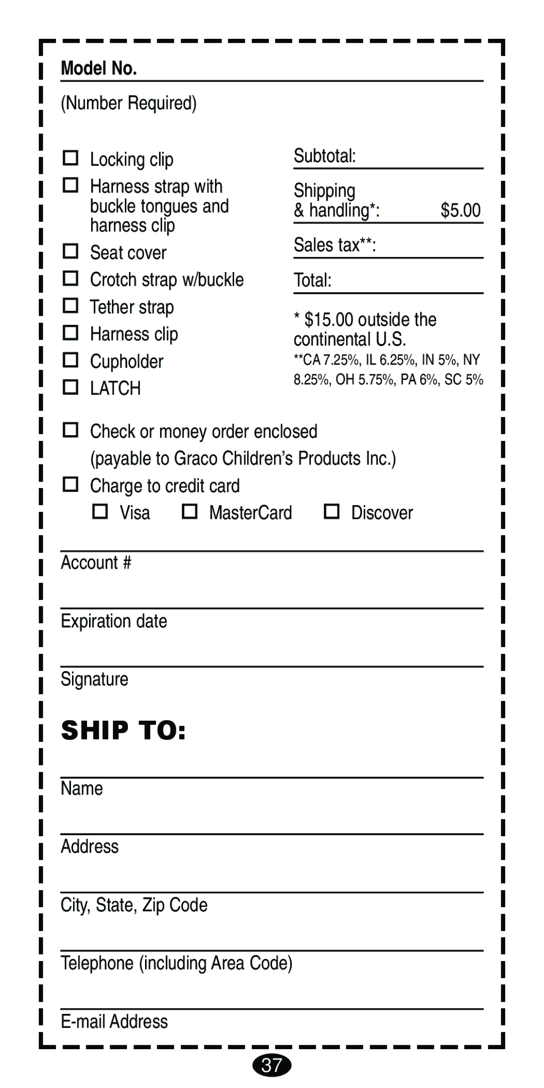 Graco Car Seat/Booster manual Model No, Latch 