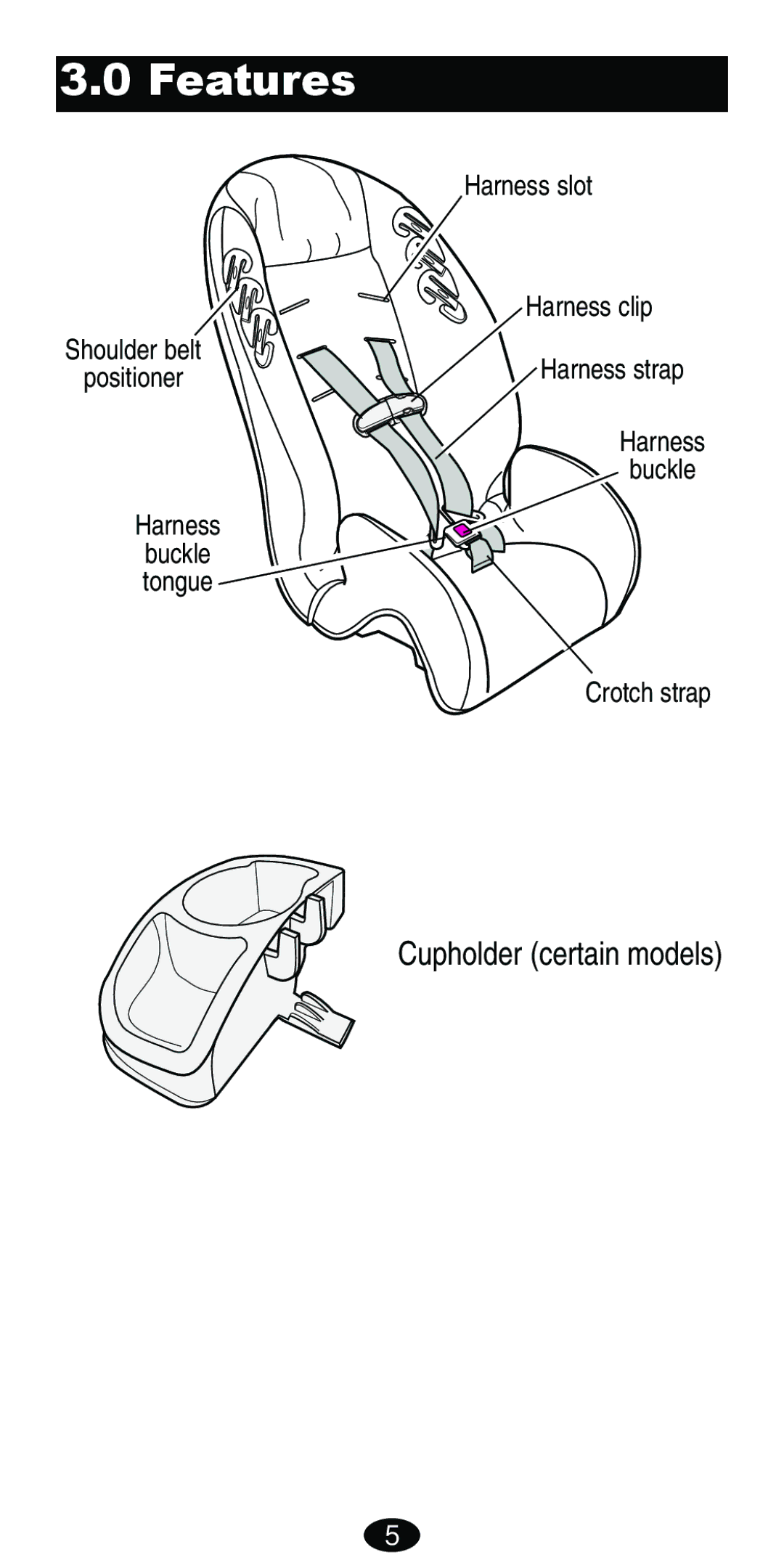 Graco Car Seat/Booster manual Features, Cupholder certain models 