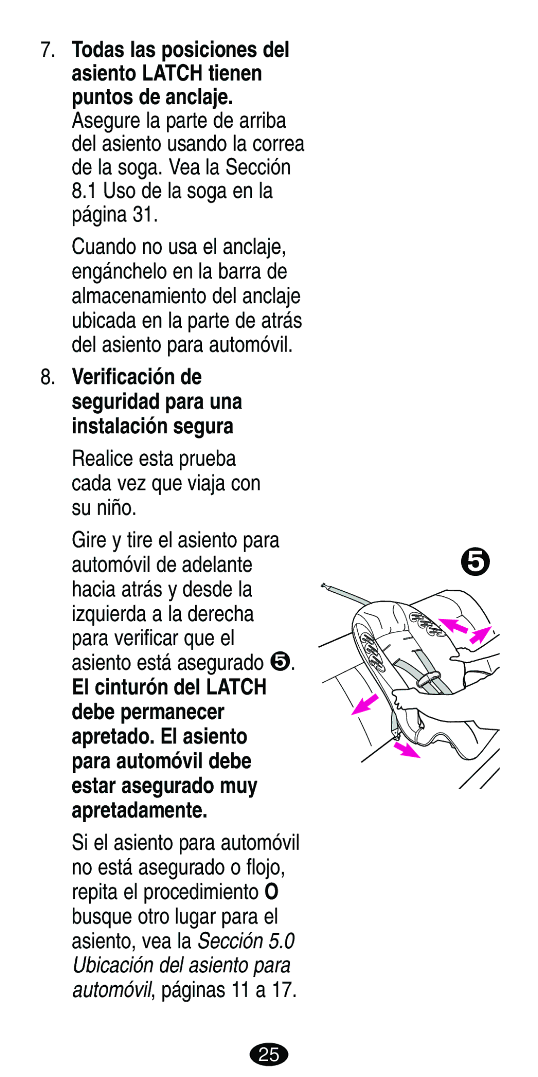 Graco Car Seat/Booster manual Verificación de seguridad para una instalación segura 