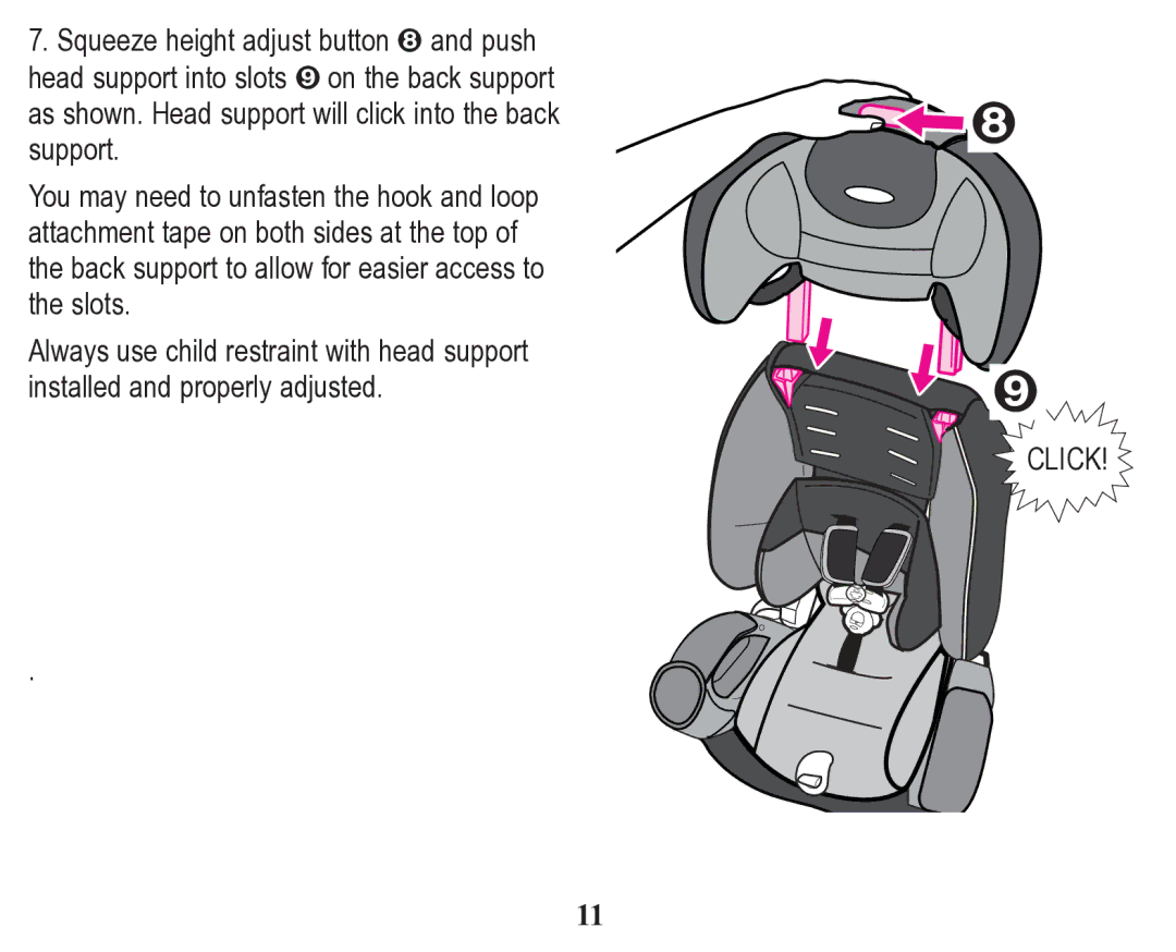 Graco Child Restraint/Booster Seat owner manual Click 