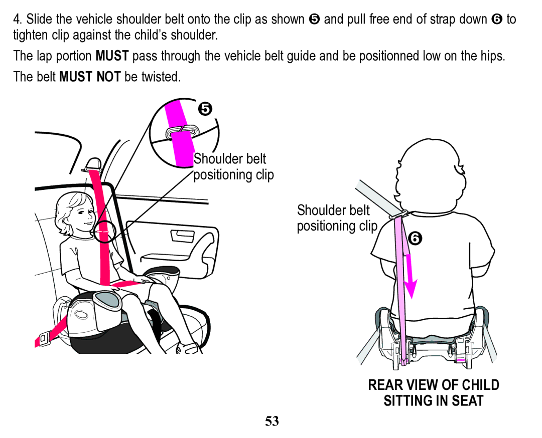 Graco Child Restraint/Booster Seat owner manual Rear View of Child Sitting in Seat 