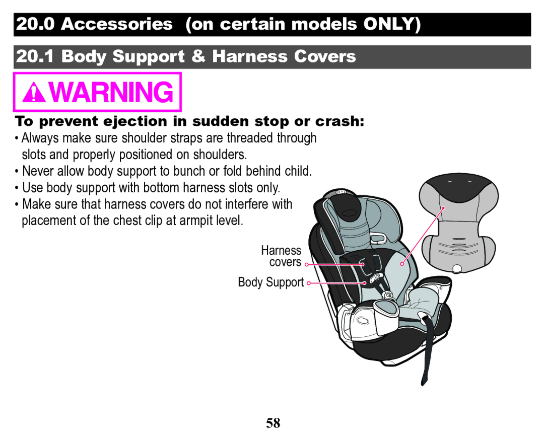 Graco Child Restraint/Booster Seat owner manual To prevent ejection in sudden stop or crash 