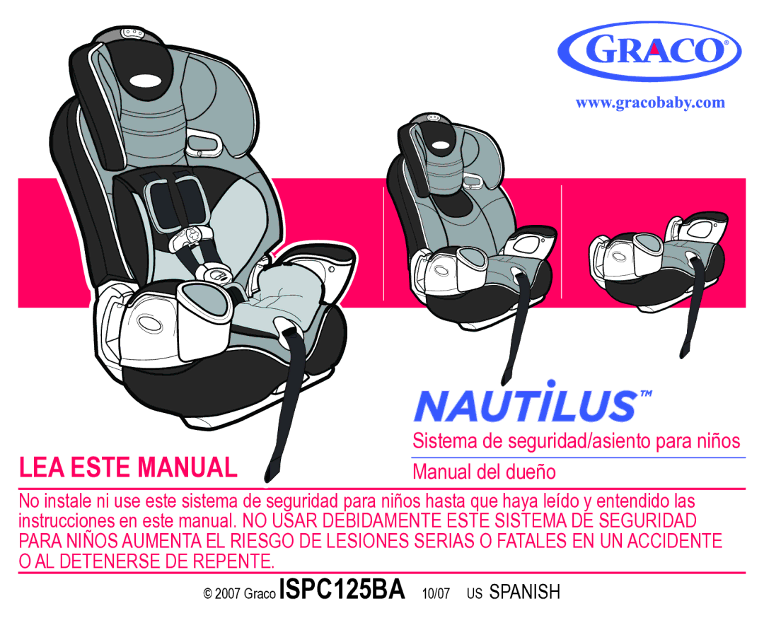 Graco Child Restraint/Booster Seat owner manual LEA Este Manual 