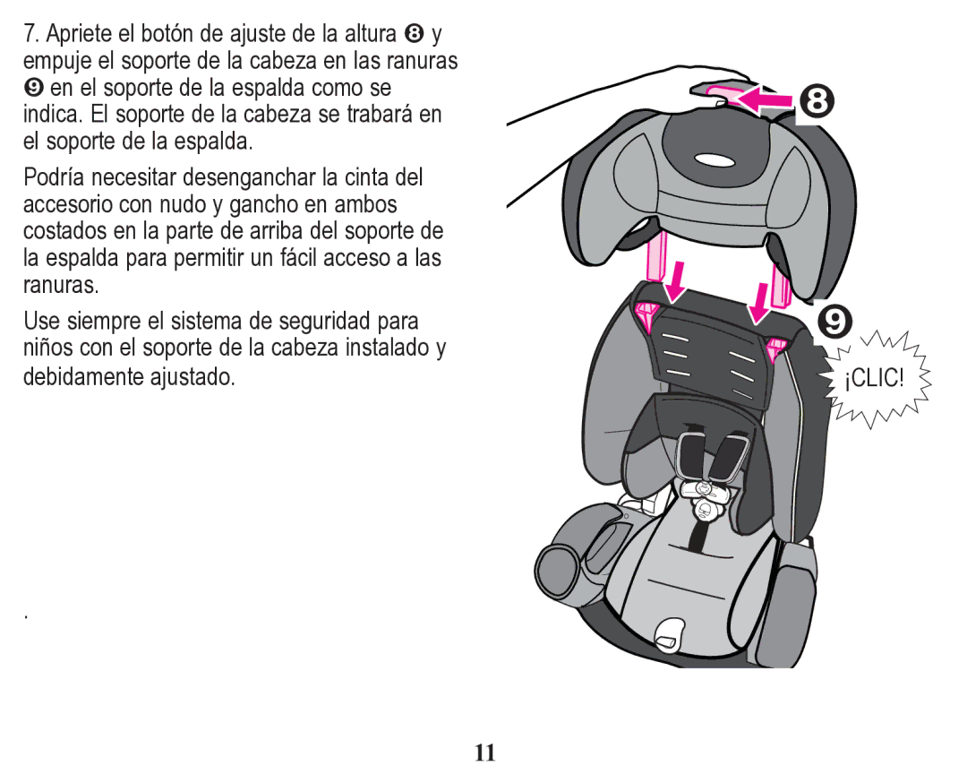 Graco Child Restraint/Booster Seat owner manual ¡Clic 