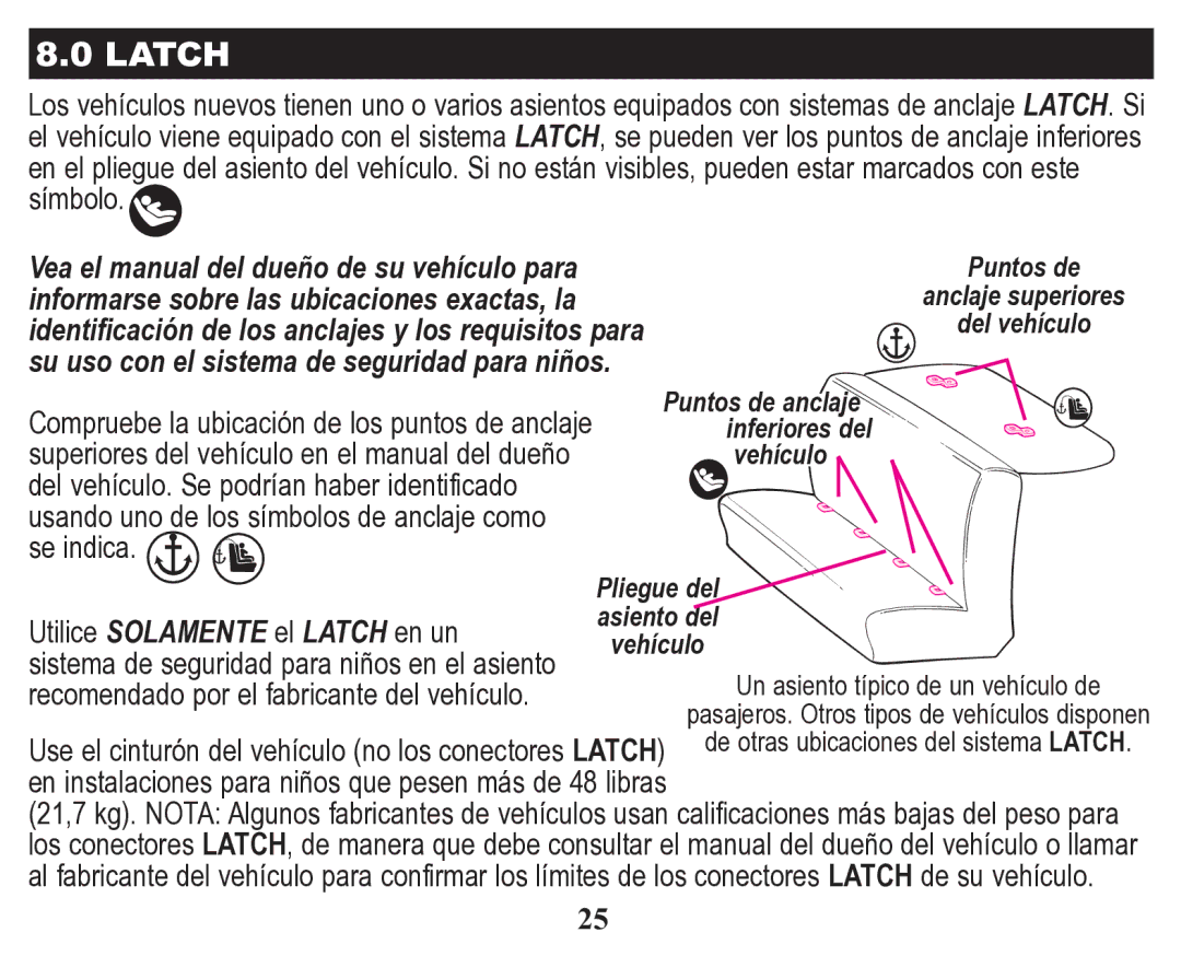 Graco Child Restraint/Booster Seat owner manual Latch 