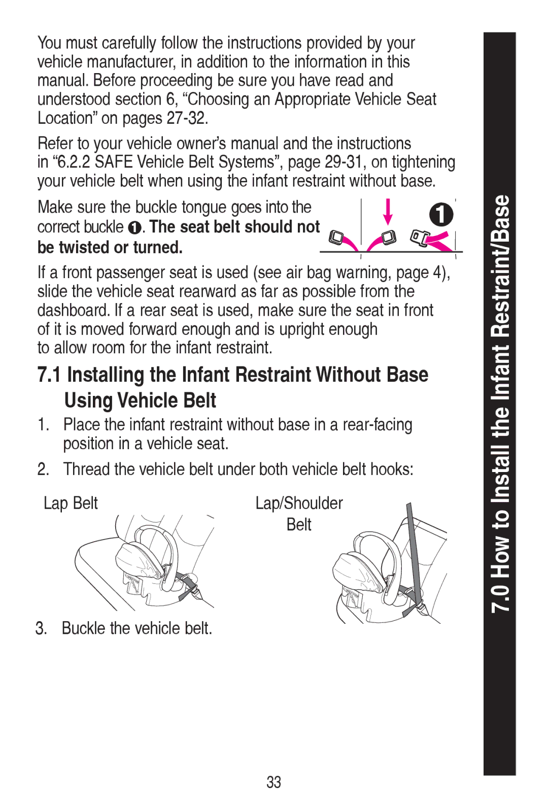 Graco CLASSIC CONNECT 30 manual 8VLQJ9HKLFOH%HOW, EhWzlvwhgRuWxuqhg, SrvlwlrqLqDYhklfohVhdw, Ds%How 