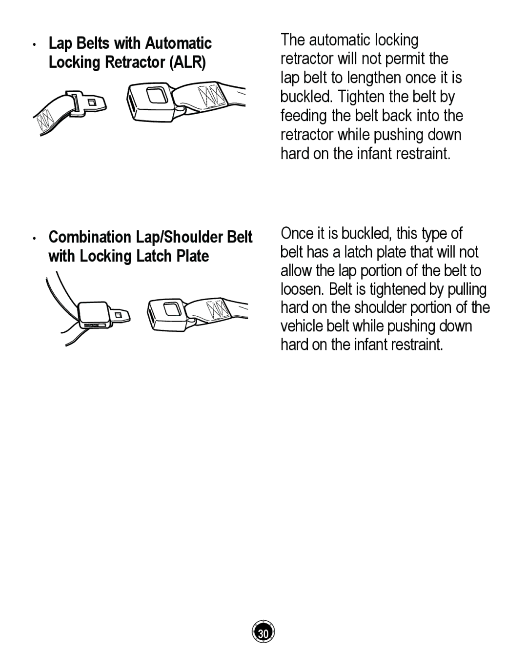 Graco CLASSIC CONNECT 35, PD261464A manual ‡ Lap Belts with Automatic Locking Retractor ALR 