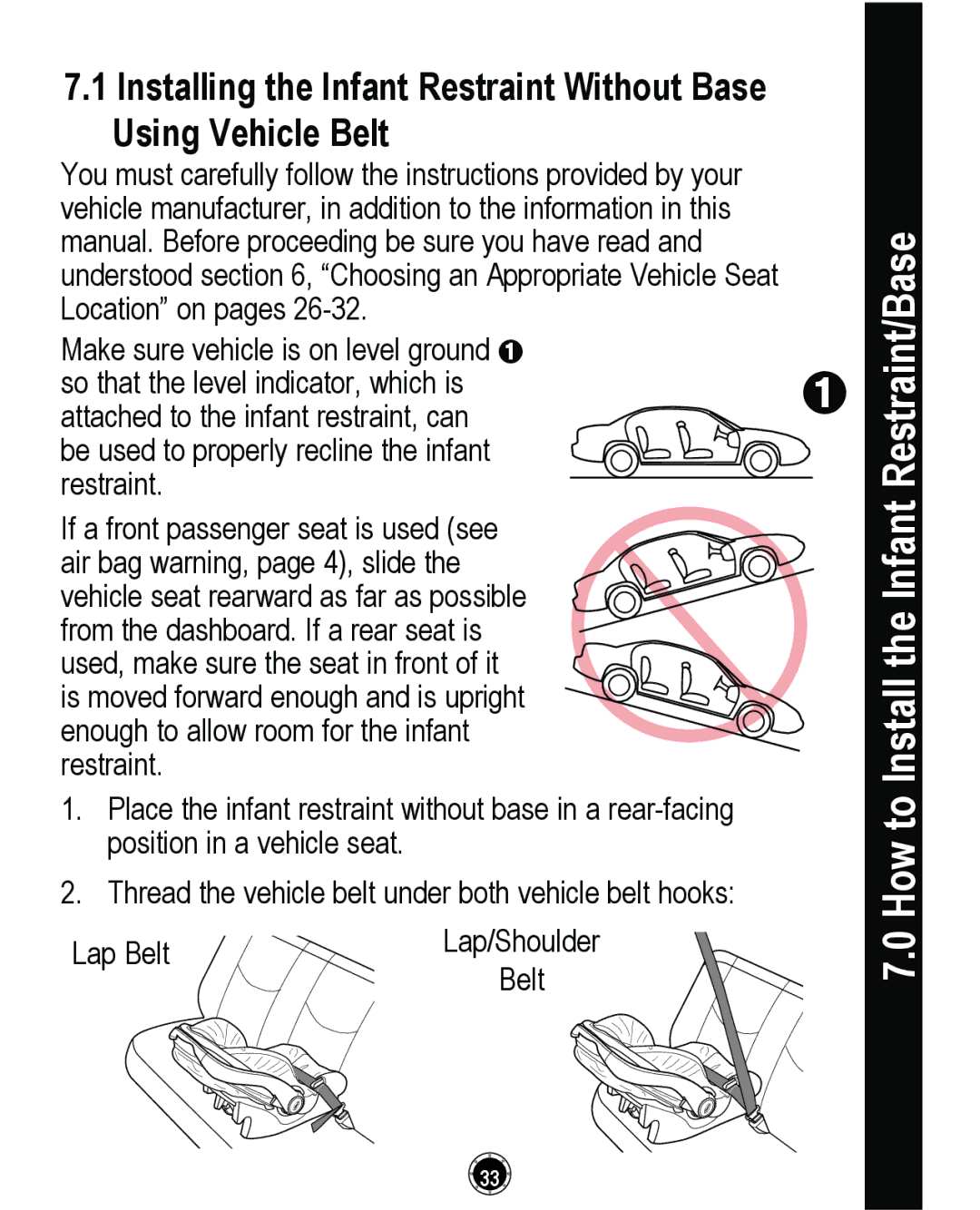 Graco PD261464A, CLASSIC CONNECT 35 manual How to Install the Infant Restraint/Base 