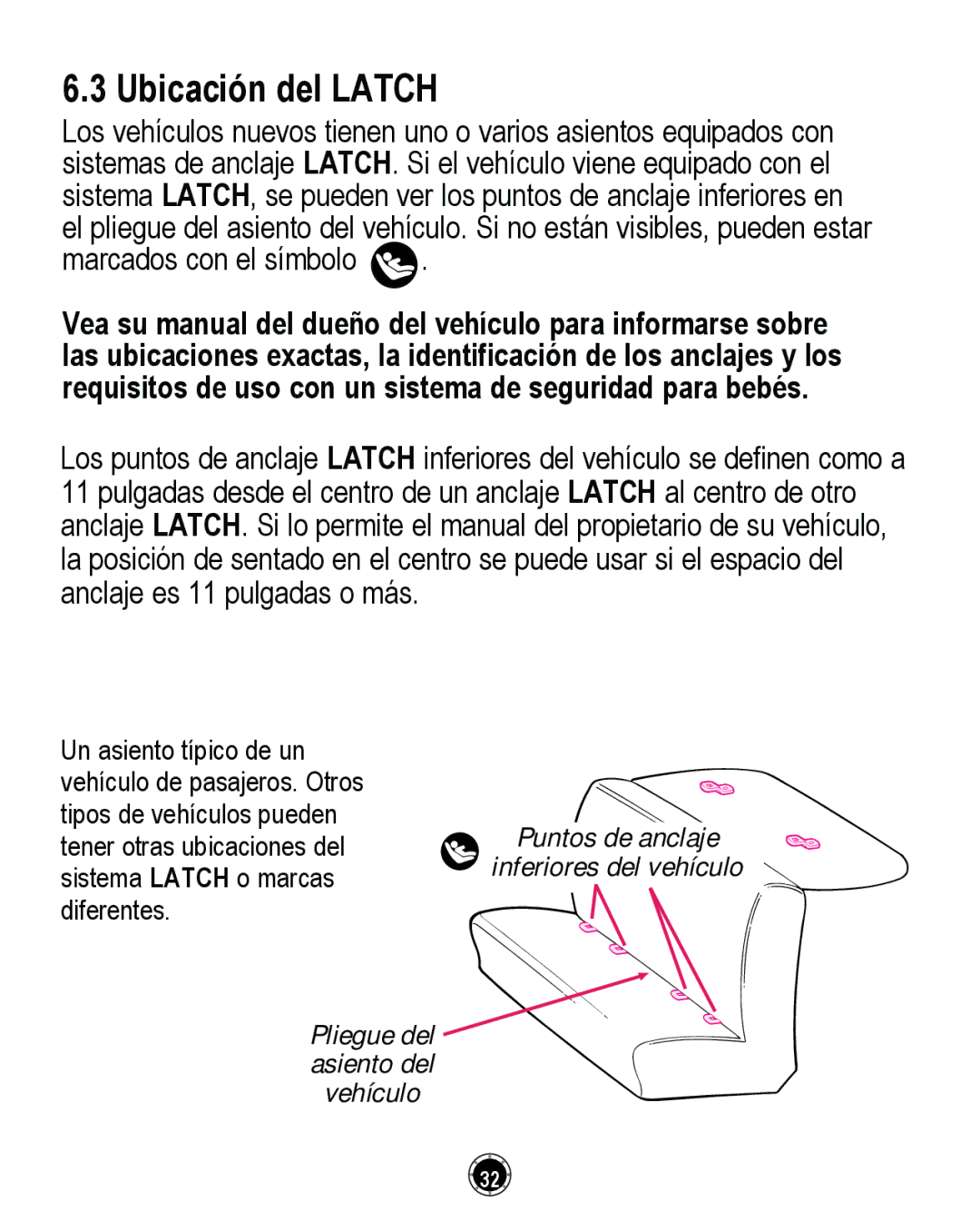 Graco CLASSIC CONNECT 35, PD261464A manual Ubicación del Latch 