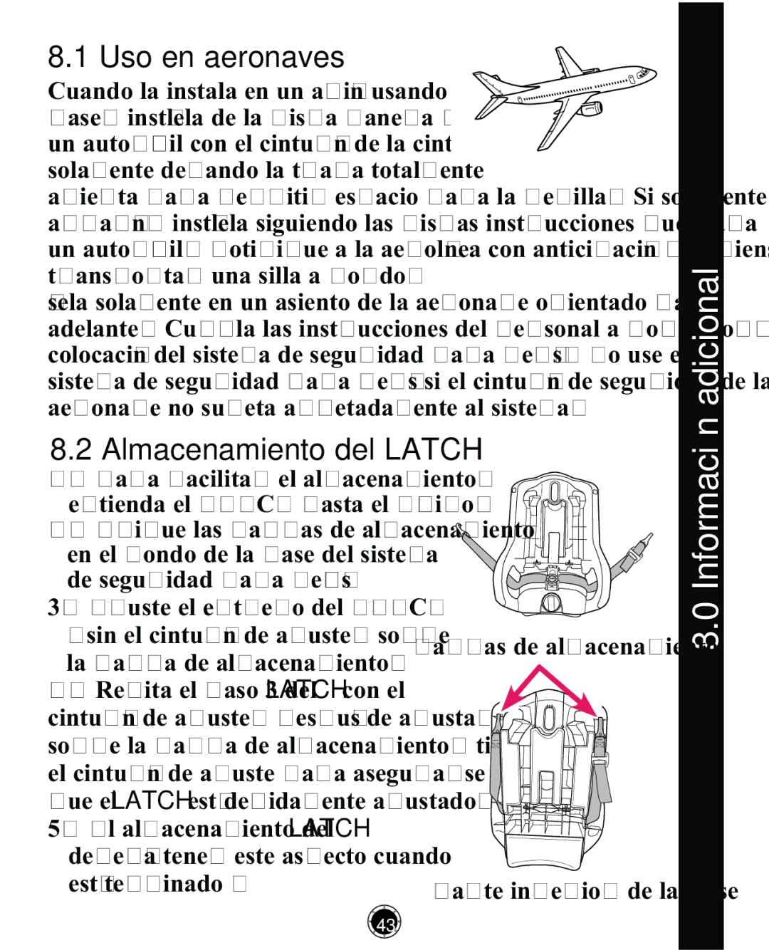 Graco PD261464A, CLASSIC CONNECT 35 manual Información adicional, Almacenamiento del Latch 