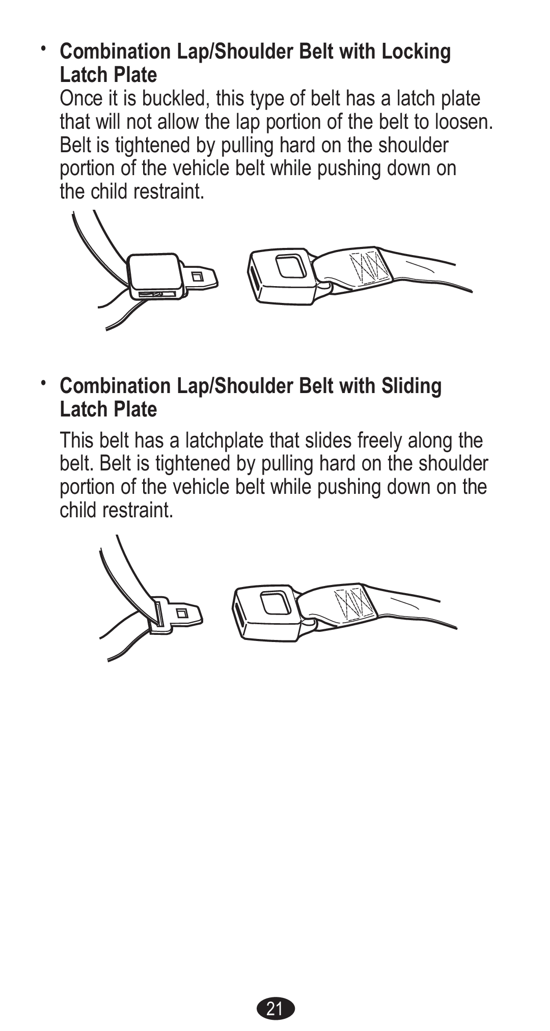 Graco CozyCline owner manual Combination Lap/Shoulder Belt with Locking Latch Plate 