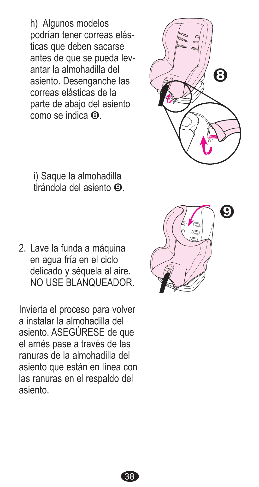 Graco CozyCline owner manual No USE Blanqueador 