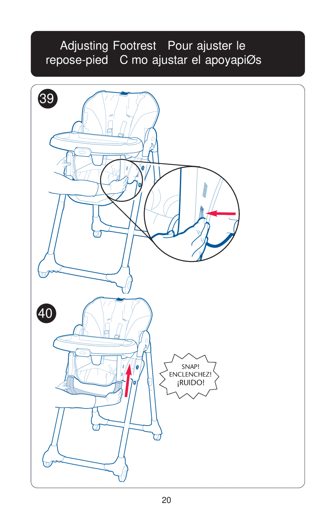 Graco CozyDinette manual ¡Ruido 