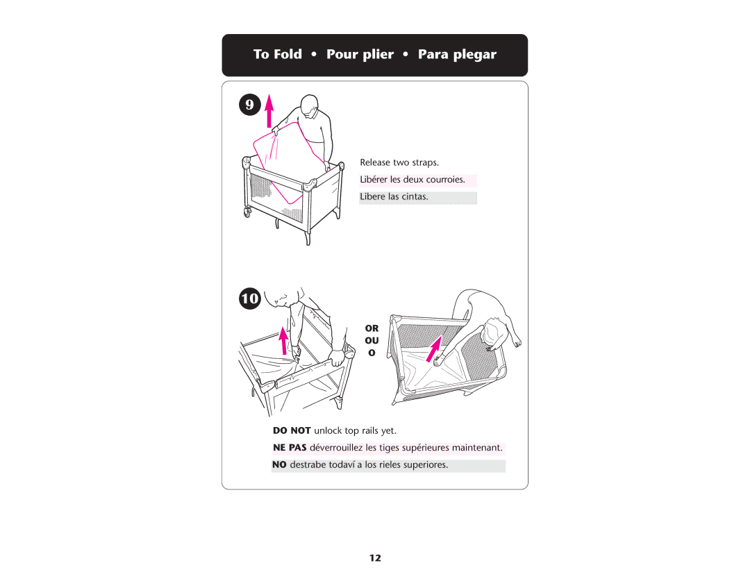 Graco Crib manual To Fold Pour plier Para plegar 