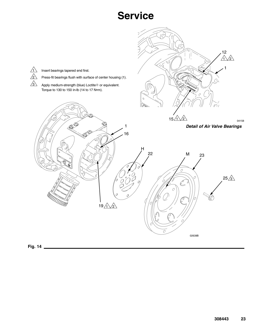 Graco DR5, DS5, D82, D72, D85, DR2, DS2, D81, D75 important safety instructions Detail of Air Valve Bearings 