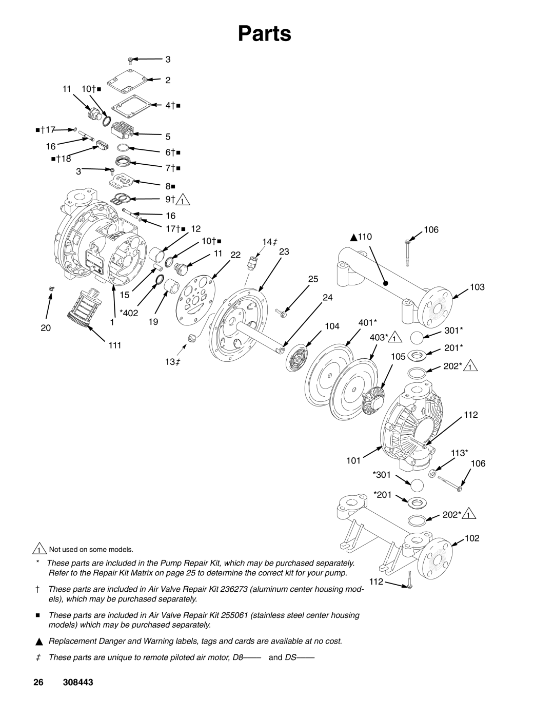 Graco D75, DS5, D82, D72, D85, DR2, DR5, DS2, D81 important safety instructions Parts 