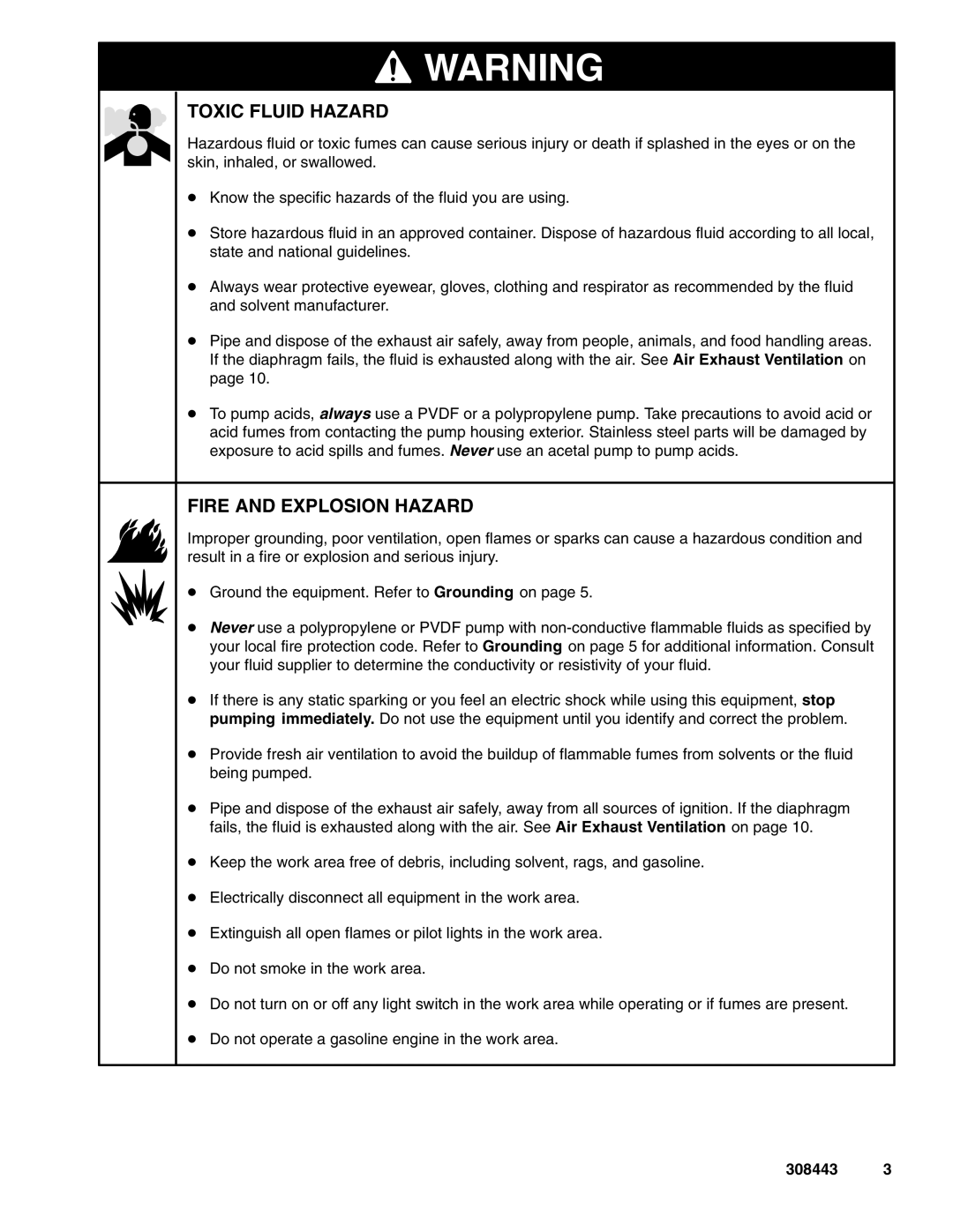 Graco D85, DS5, D82, D72, DR2, DR5, DS2, D81, D75 important safety instructions Toxic Fluid Hazard 