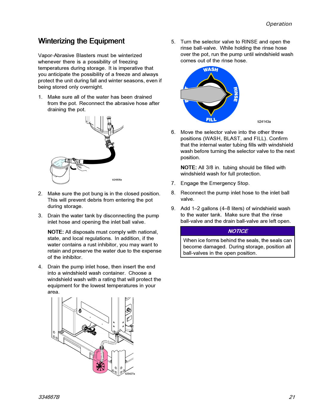 Graco EQ300C manual Winterizing the Equipment 