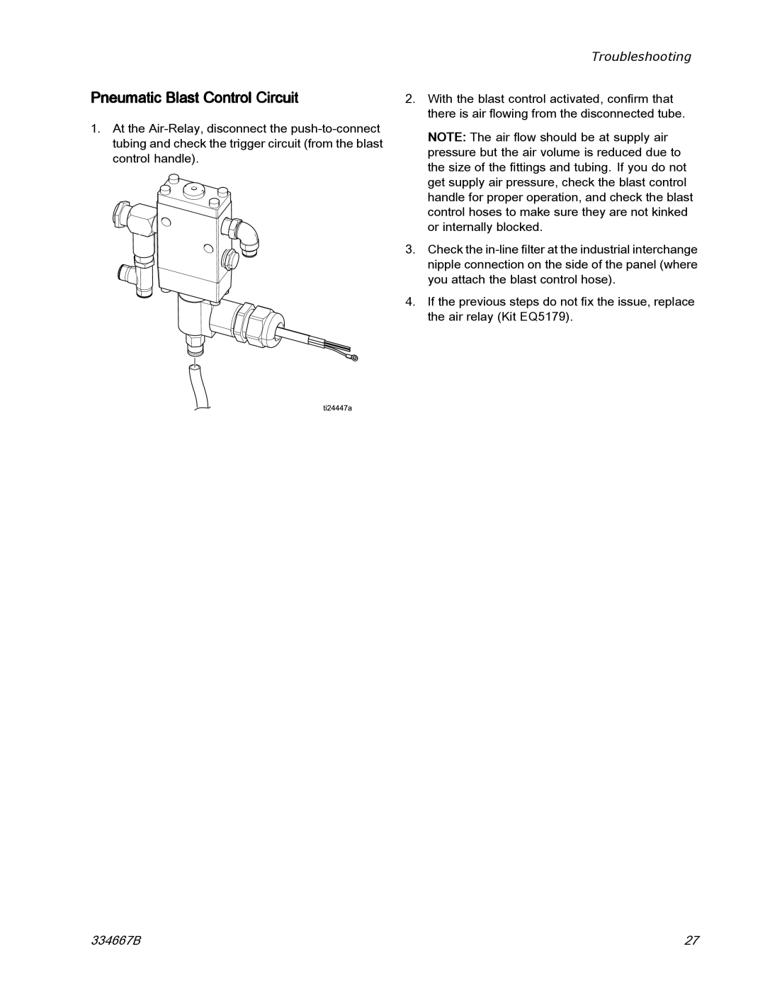 Graco EQ300C manual Pneumatic Blast Control Circuit 