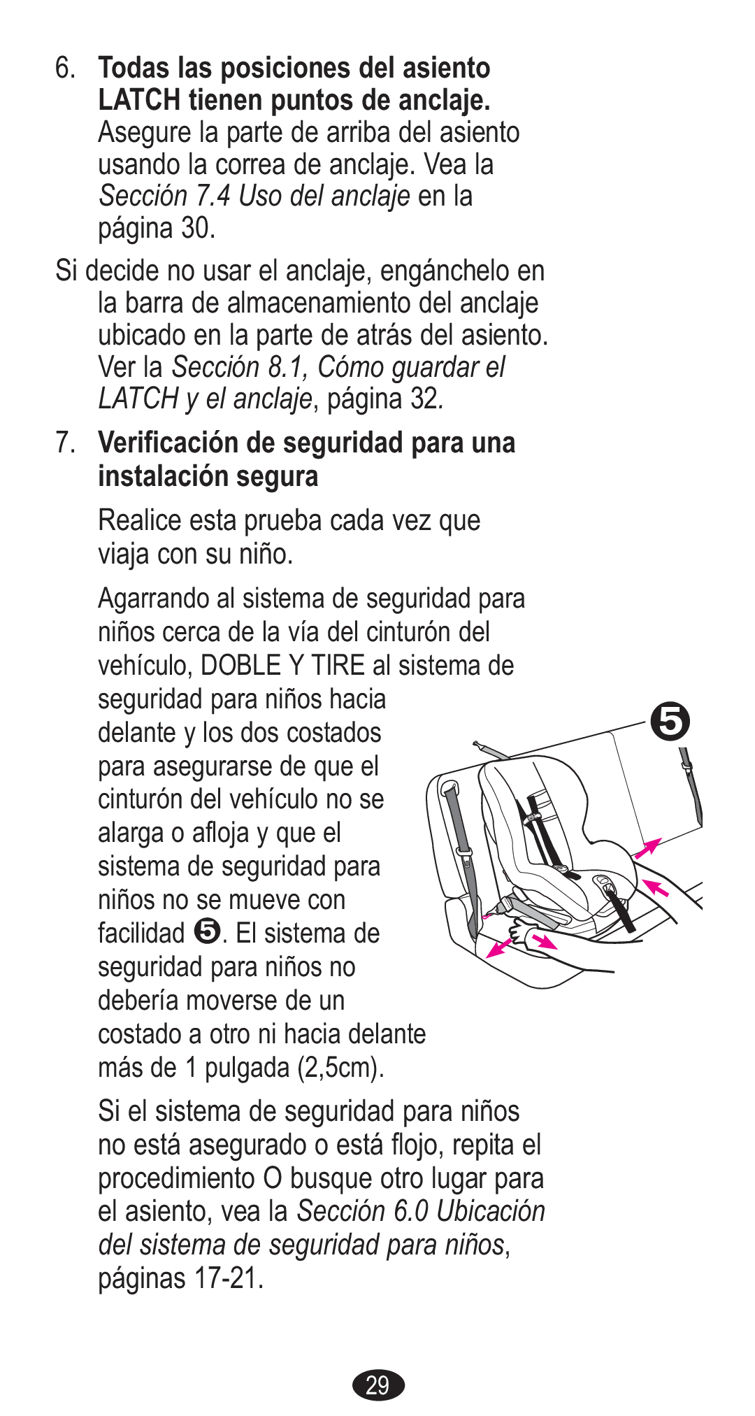 Graco Forward Facing Child Restraint manual Verificación de seguridad para una instalación segura 